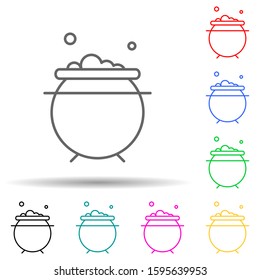 Halloween cauldron multi color style icon. Simple thin line, outline vector of halloween icons for ui and ux, website or mobile application