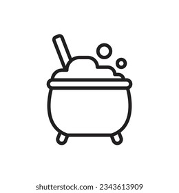 Halloween Cauldron Outline Icon Vector Illustration
