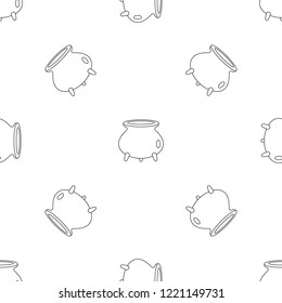 Halloween cauldron pattern seamless vector repeat geometric for any web design