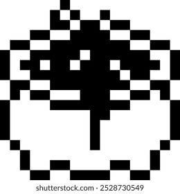 Halloween Cauldron Pixel 8bit Icon Black Color.