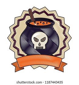 halloween cauldron potion magic emblem