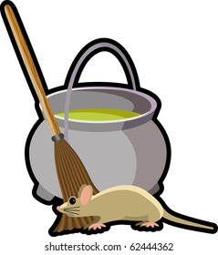 halloween cauldron rat