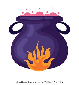 halloween cauldron spell illustration isolated