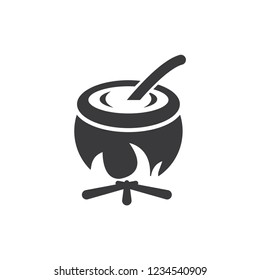 Halloween cauldron vector icon