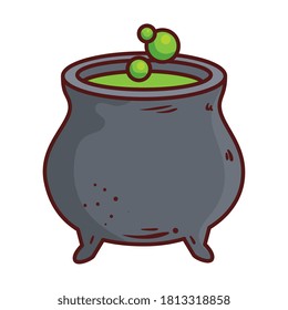 halloween, cauldron witch icon in white background vector illustration design