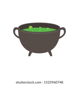 halloween cauldron of witch isolated icon vector illustration design