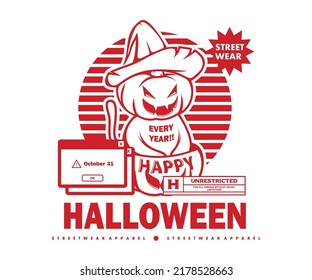 Halloween Celebrate Graphic Design for T shirt Street Wear and Urban Style