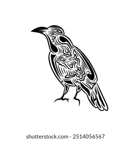 Halloween Celebration Abstract Crow Vector Icon