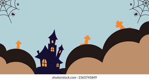 Halloween celebration background with copy space area. vector for banner, greeting card, poster, social media.