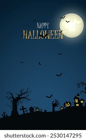 Halloween celebration background with Pumpkin and horror Castle. Horror Halloween Background.
