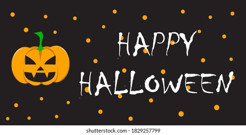 halloween celebration banner design. black background for halloween celebration. pumpkin fruit illustration