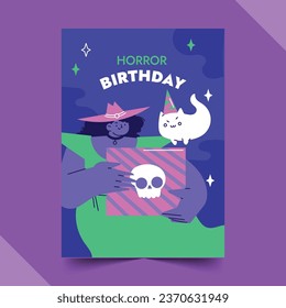 halloween celebration cards collection vector design illustration