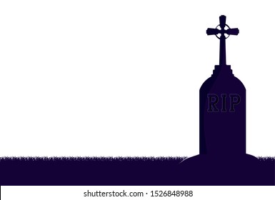 halloween celebration with cemetery scene vector illustration design