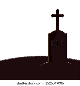 halloween celebration with cemetery scene vector illustration design