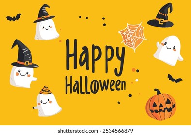 halloween celebration design vector monster greeting card
