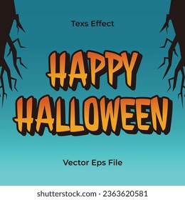 halloween Fest-Effekt-Text, einfaches 3D-Vektordesign für Poster, Flyer. Farben können geändert werden