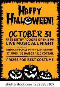 Halloween celebration flyer poster social media post design
