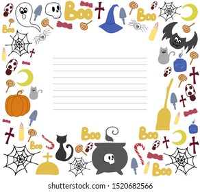 Halloween celebration frame. Can be used for invitation or holiday greetings. Vector.