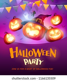 Halloween Celebration Fun Party. Jack O Lantern party. 