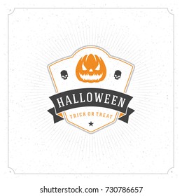 Halloween celebration greeting card vector illustration on textured background.