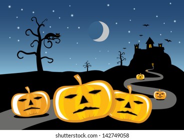 Halloween celebration picture, vector