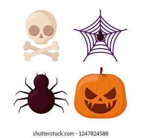 halloween celebration set icons