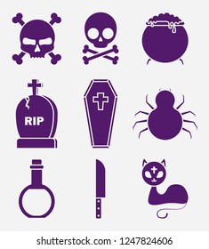 halloween celebration set icons