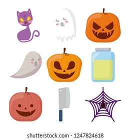 halloween celebration set icons