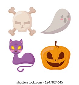 halloween celebration set icons