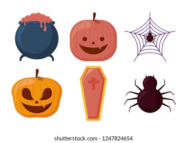 halloween celebration set icons