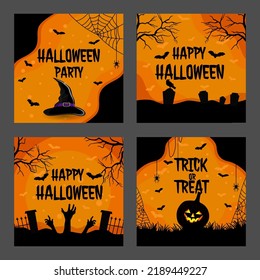 Halloween Celebration Social Media Post Set Design