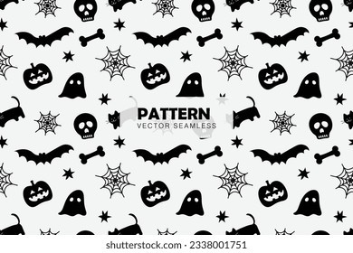 Halloween celebration spooky cute cartoon vector seamless repeat pattern