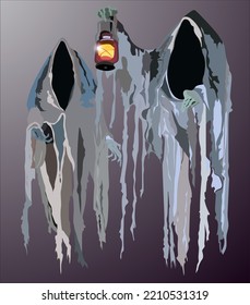Halloween celebration vector illustration, editable, lantern carrying angel, perfect for your Halloween party