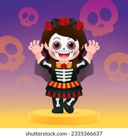 Halloween Celebrations with Classic Costumes in Horror Mode