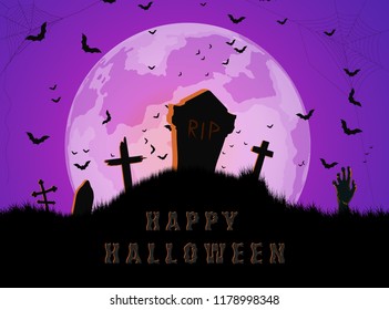 Halloween cemetery background.