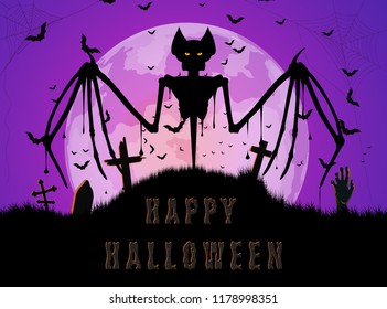 Halloween cemetery background.