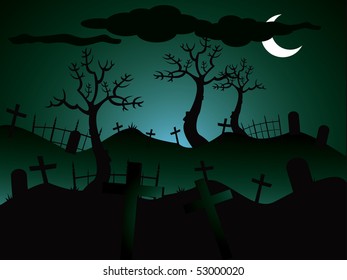 Halloween cemetery background