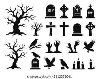 Halloween Cemetery Element Collection Set