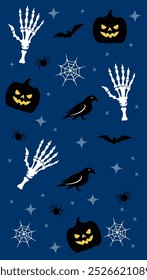 Halloween cemetery elements pattern background design