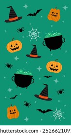 Halloween cemetery elements pattern background design