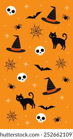 Halloween cemetery elements pattern background design