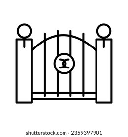 
diseño vectorial del icono de la puerta del cementerio de halloween aislado en fondo blanco en un estilo simple y editable.
