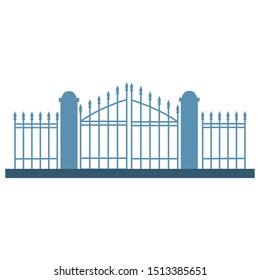 halloween cemetery gate isolated icon vector illustration design