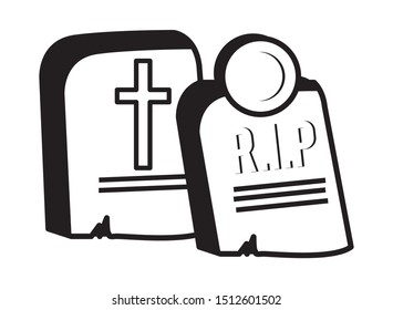 halloween cemetery graveyard isolated icon vector illustration design