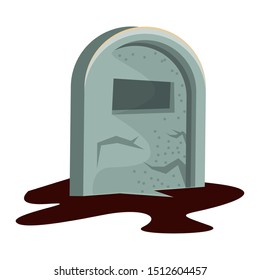 halloween cemetery graveyard isolated icon vector illustration design