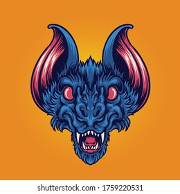 halloween character bad bat illustration