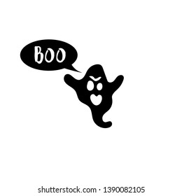 Halloween Character Big Head Poses Little Ghost. Cute Ghost Vector Illustrations for Kids on Halloween