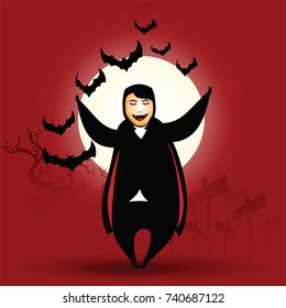 Halloween character cartoon vector for October holiday background illustration eps 10