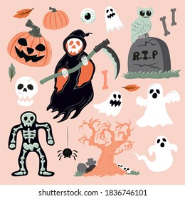 Halloween character collection or party decroection