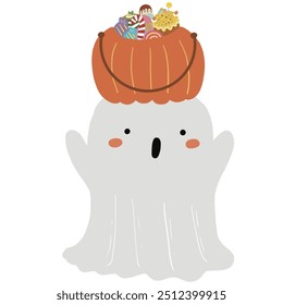 Halloween character costumes for kids -pumpkin vector